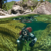Diver at a Swiss Lake