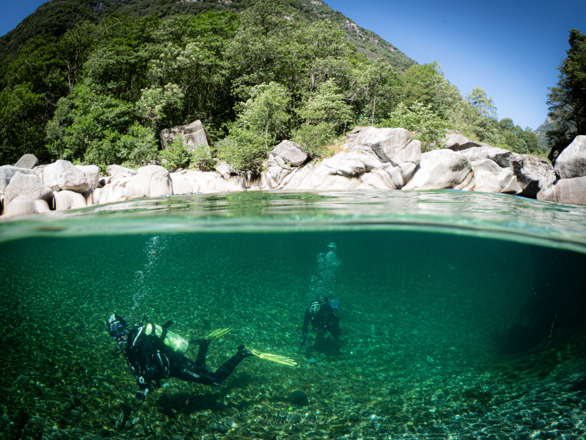 Divers at a Swiss Lake