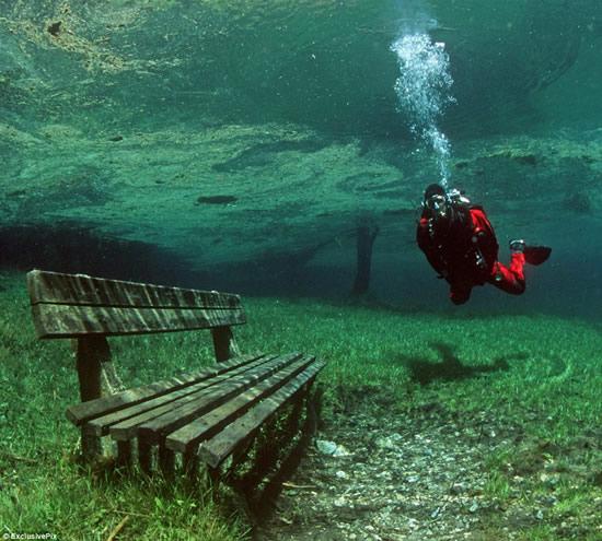 Scuba diving in Austria's Green Lake in Tragöss