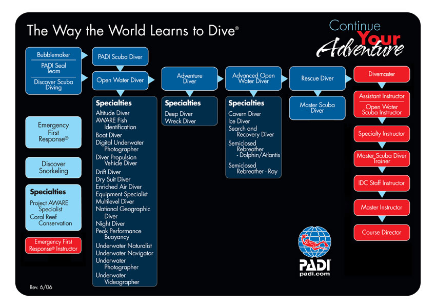 Padi Certification Chart