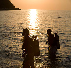 Sunset after a dive