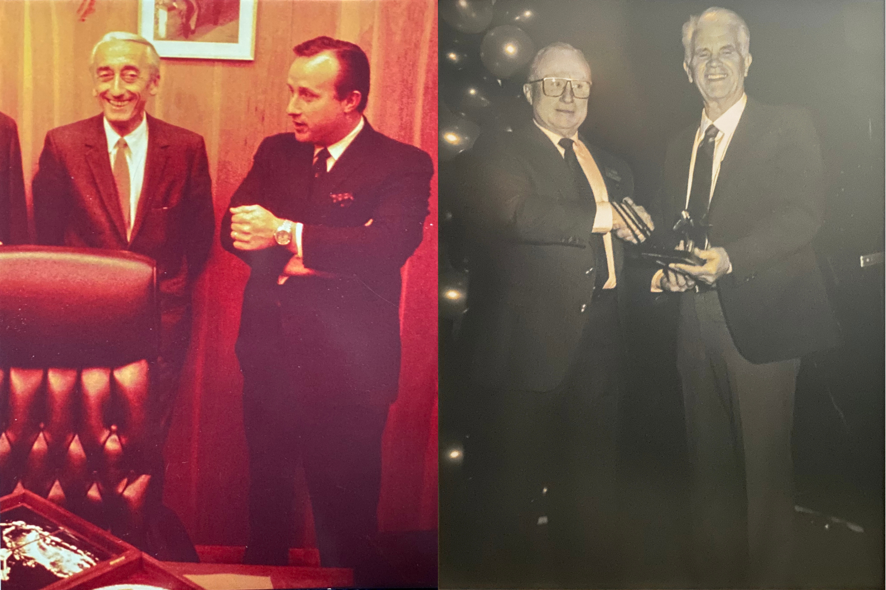 PADI founders Cronin and Erickson with Cousteau