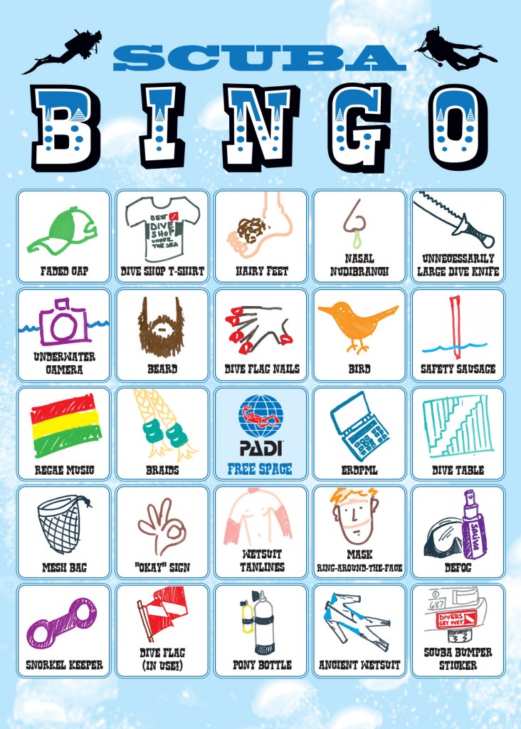 scuba bingo card