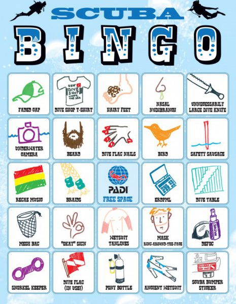 Scuba Bingo Card