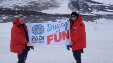 PADI President Drew Richardson in Antarctica