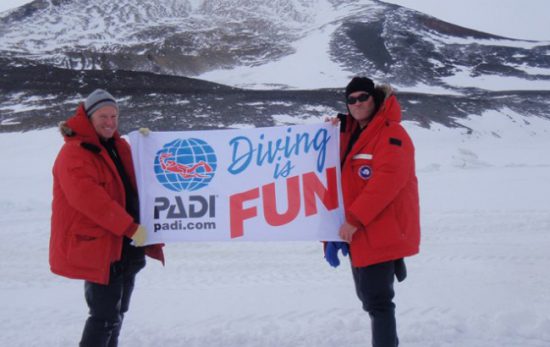 PADI President Drew Richardson in Antarctica