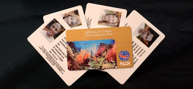 new PADI card - zombie apocalypse diver