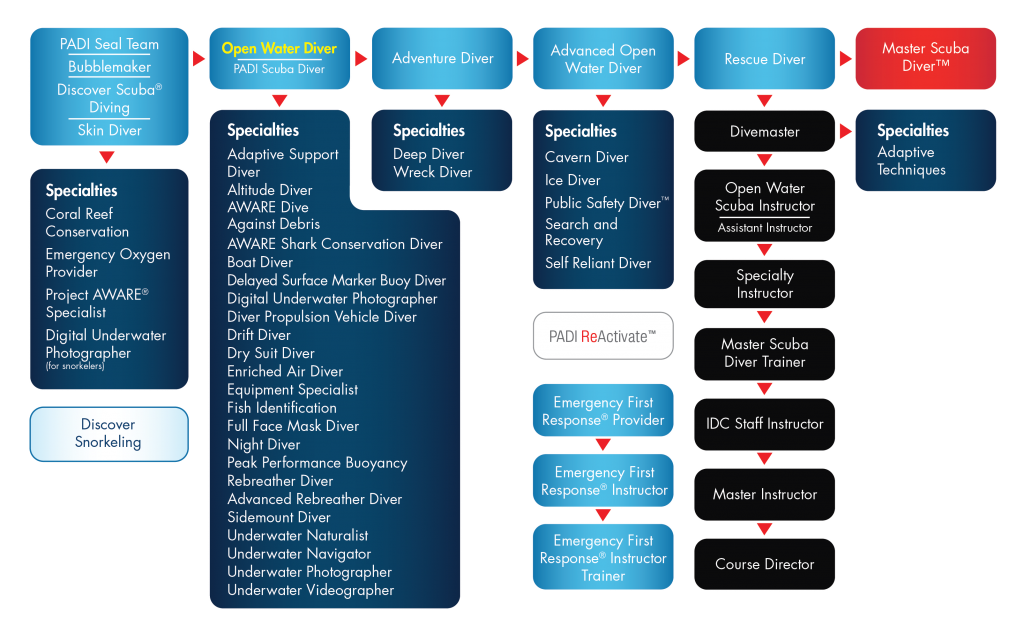 PADI ConEd Flowchart - Scuba Diving - Scuba ConEd