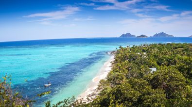 Coral reef on the beach in Mana Island, Fiji
