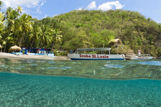 shore diving Caribbean in St Lucia