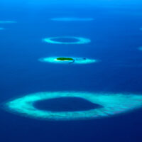 the maldives from above, one of the best liveaboard destinations for advanced divers