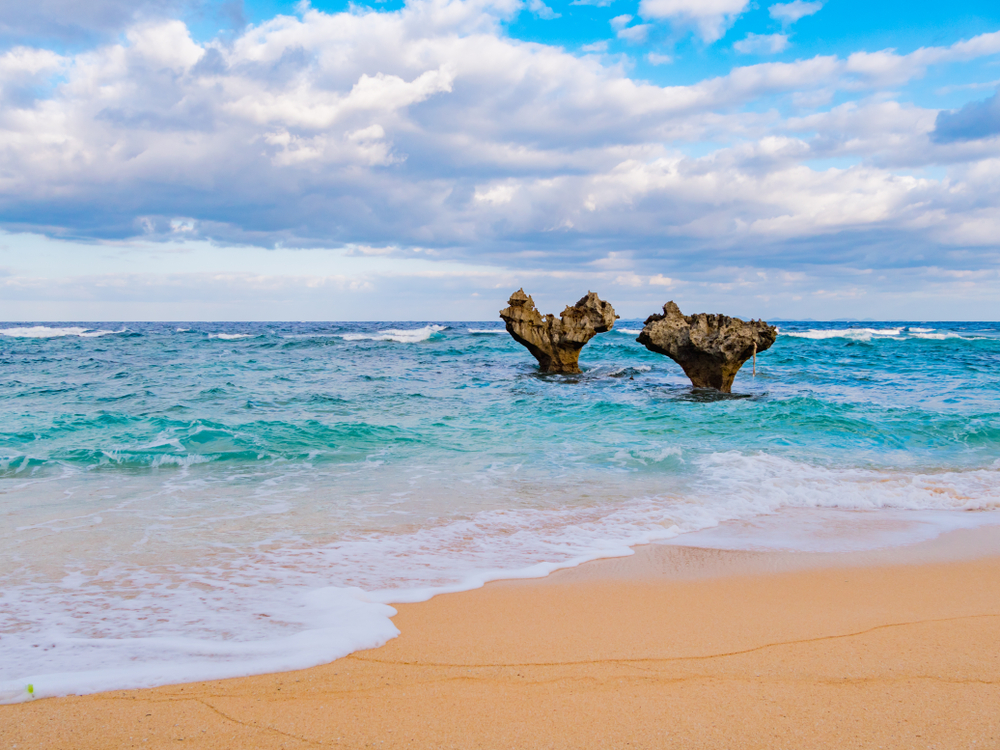 Heart shaped rock in Kouri Island Okinawa