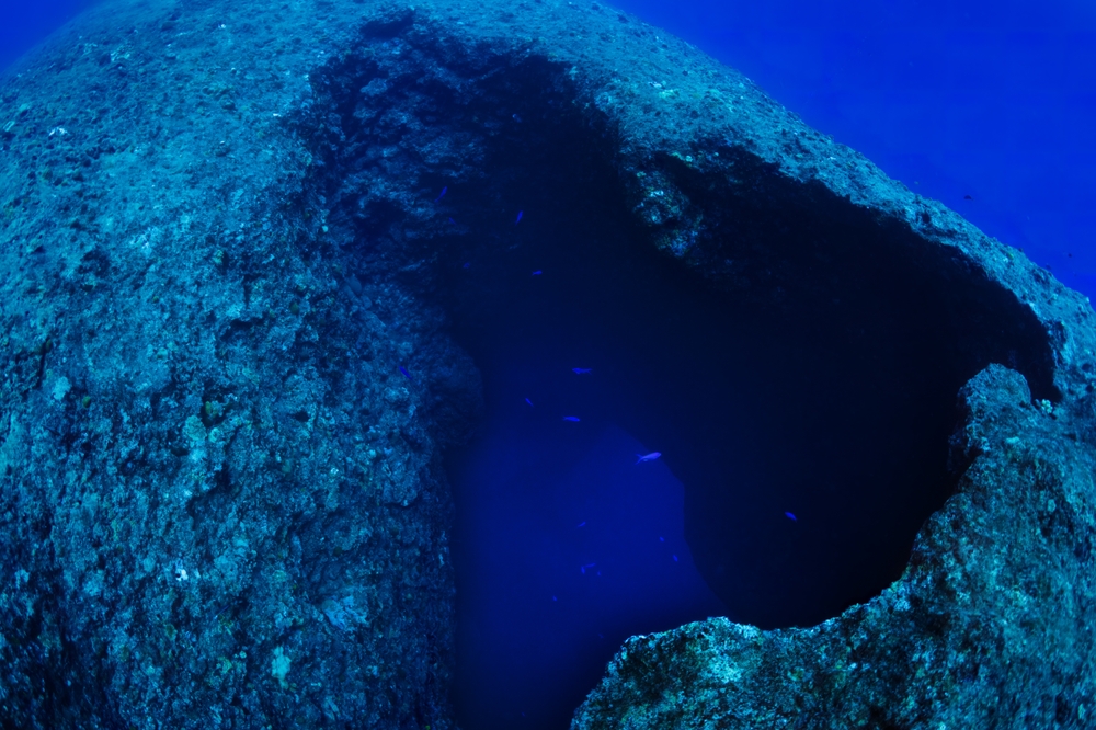 Blue hole shaped like a heart in Guam