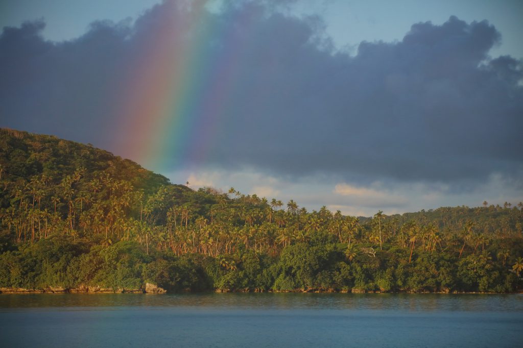 Rainbow in Tonga. Photo: Tre' Packard 