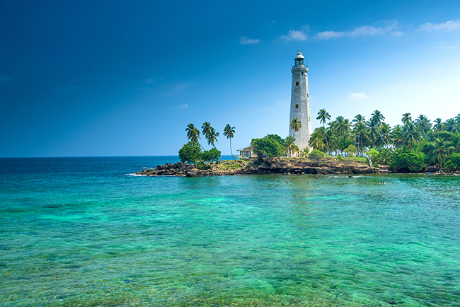 The Galle Lighthouse in Sri Lanka, an Indian Ocean destination with countless reefs and wrecks to entertain scuba divers