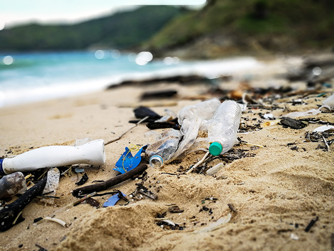 Plastic on the beach