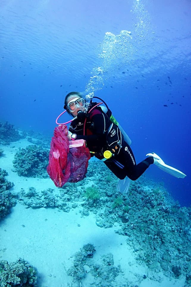 Beth diving in Egypt