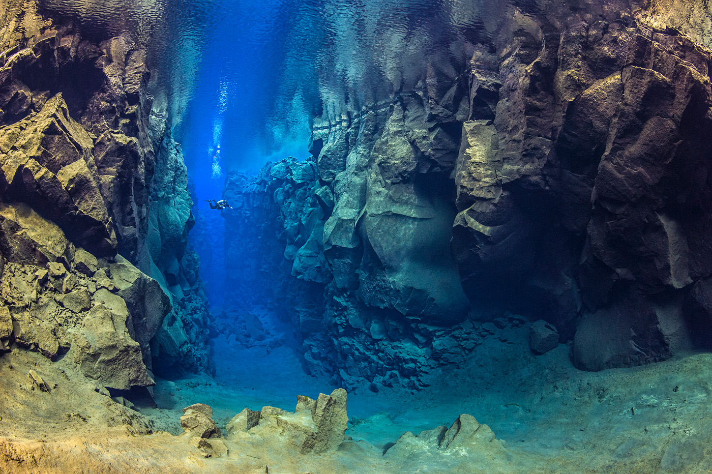 Diving Between Continental Plates. Iceland