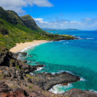 one of the coves in Oahu, Hawaii