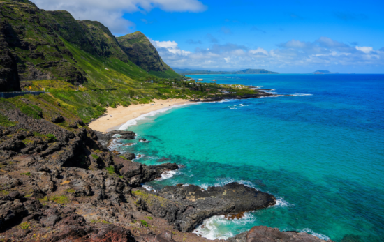 one of the coves in Oahu, Hawaii