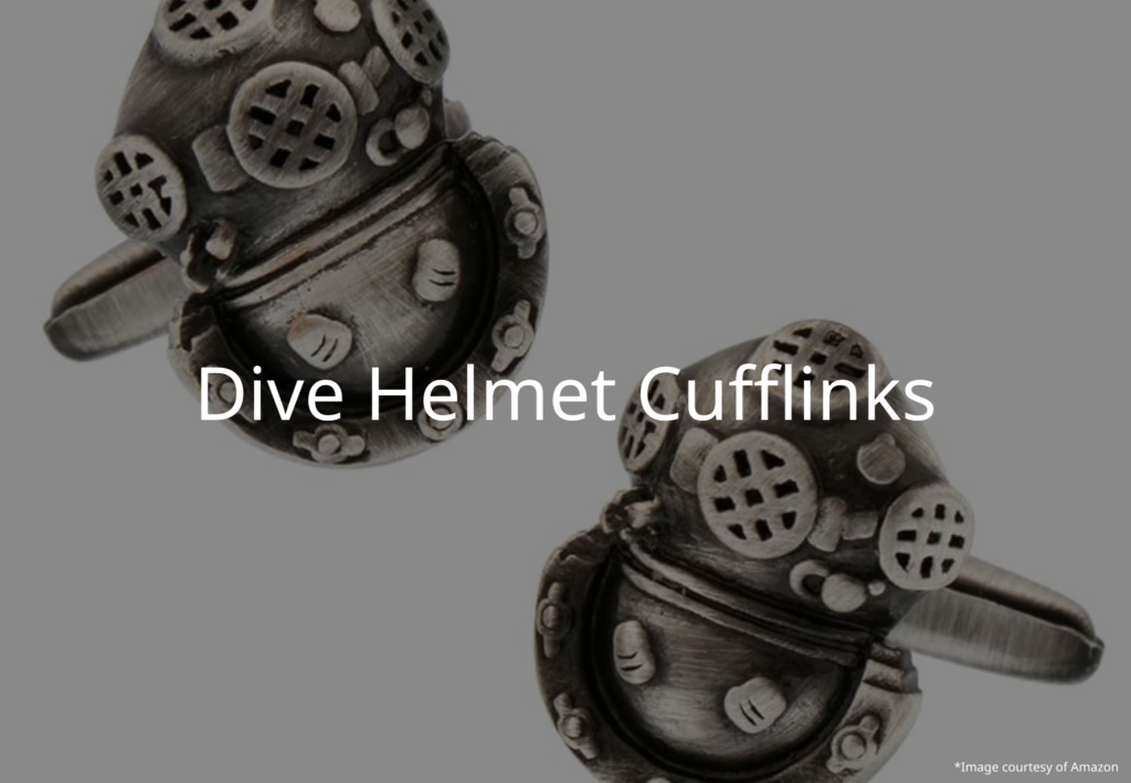 diver helmet cufflinks gift idea