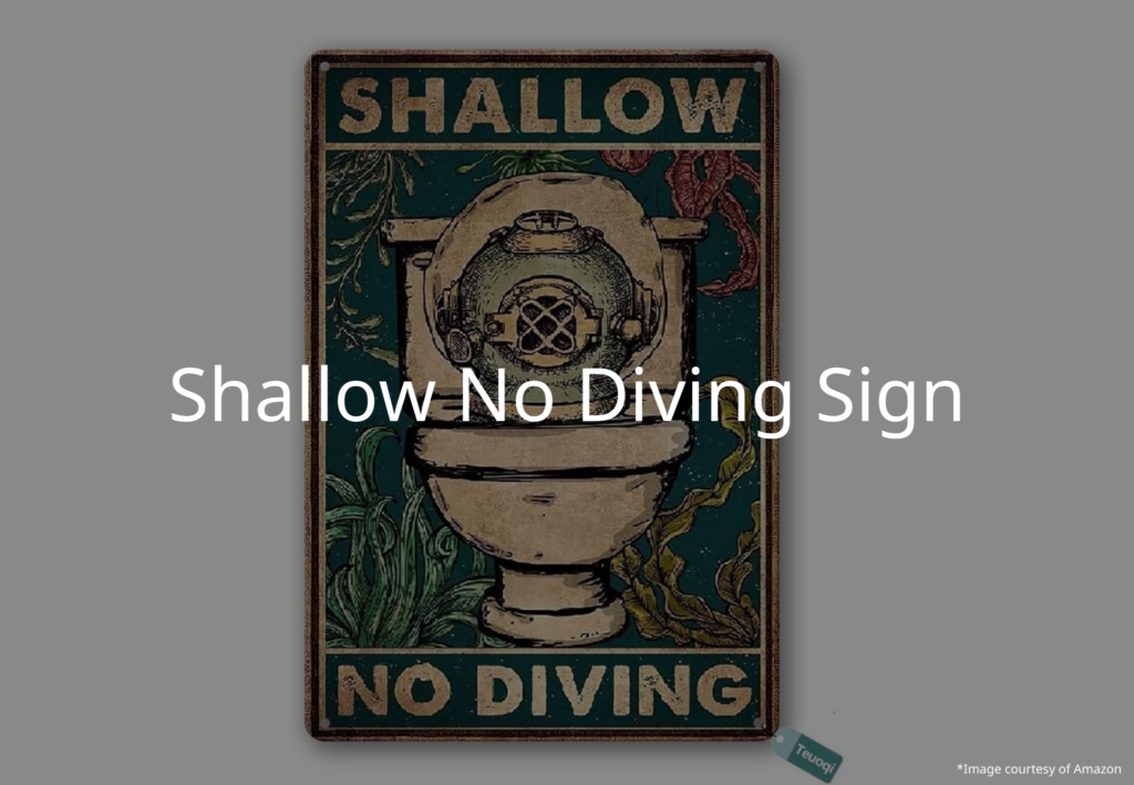 shallow no diving sign decor gift idea divers