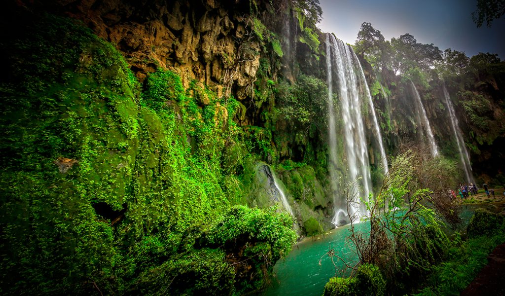 Seasonal mountain waterfalls