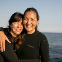 sisters Kimi and Christy Werner hugging
