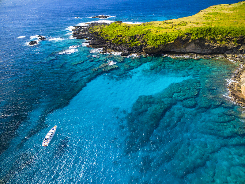 aerial view of a reef - Top Dive Sites in Mauritius - Coin De Mire Island