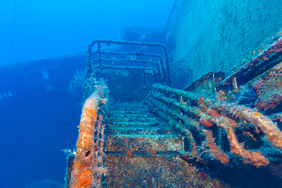 The wreck of the Zenobia ferry in Cyprus, which is one of the best places to freedive in Europe at any time of the year