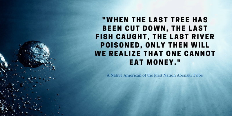 inspiring ocean quote when the last tree has been cut First Nation Abenaki tribe