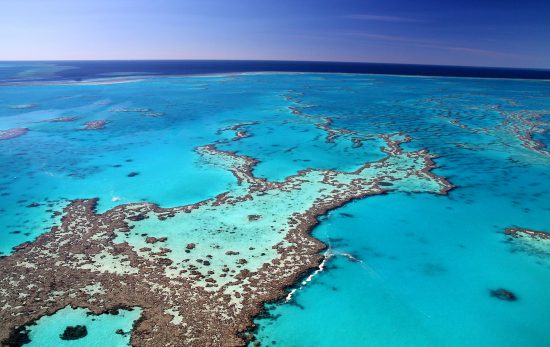 great barrier reef from above