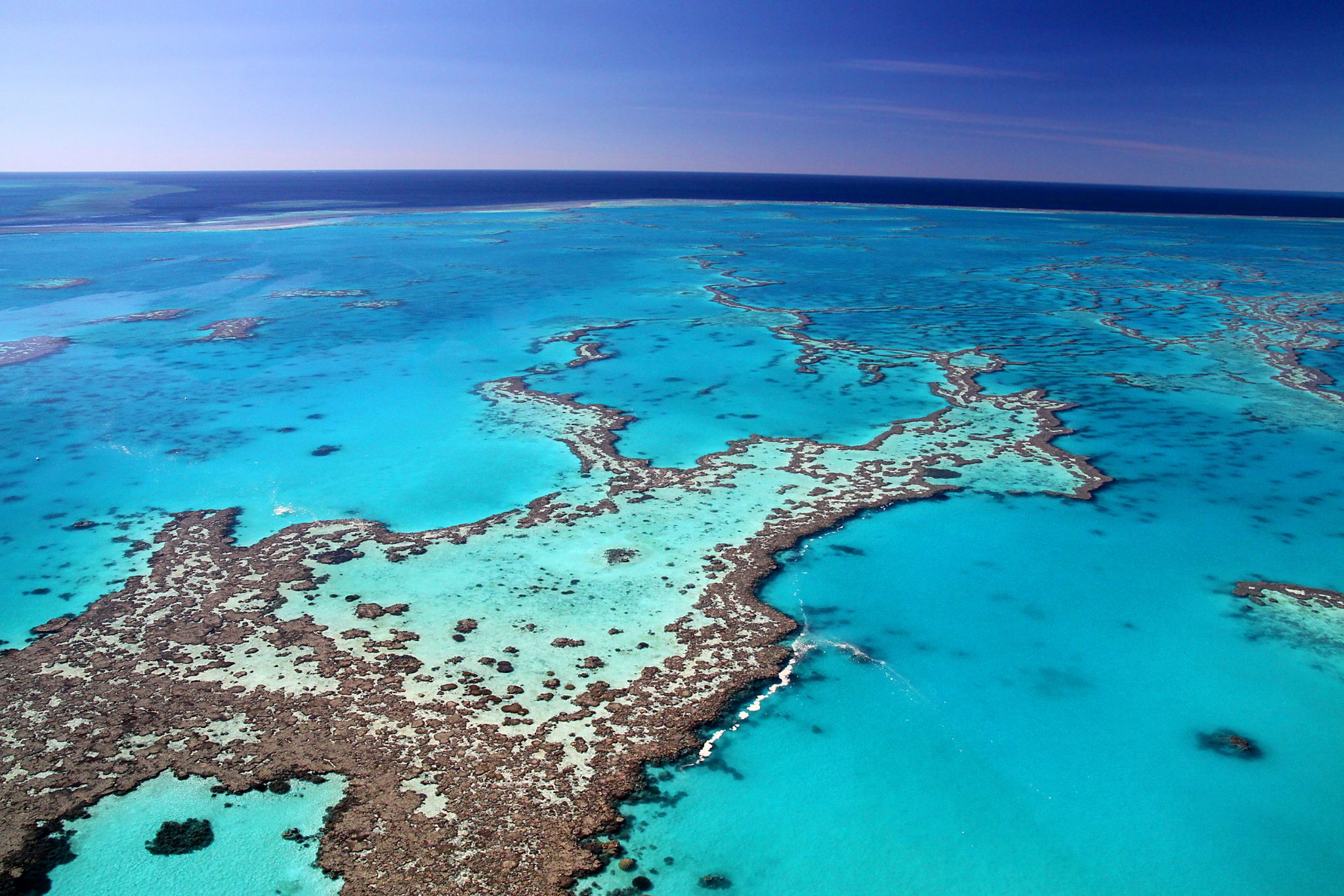 great barrier reef from above