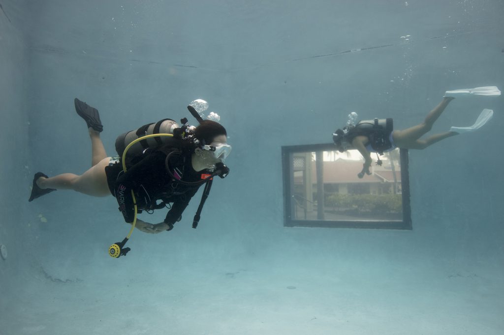Discover scuba diver in pool