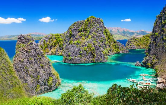 Lush rock islands in Coron Philippines