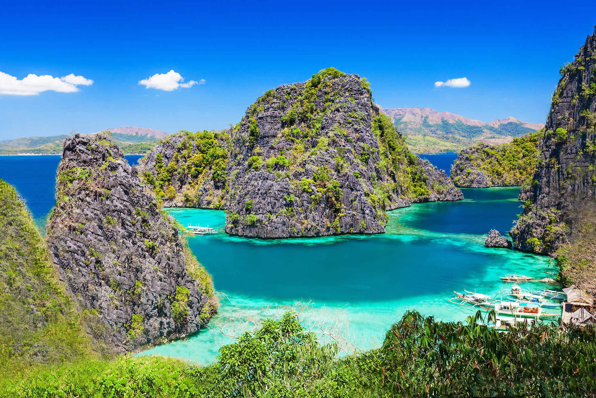Lush rock islands in Coron Philippines
