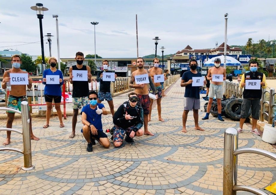 Local Dive Shops Come Together to Clean up Phi Phi Islands During COVID-19