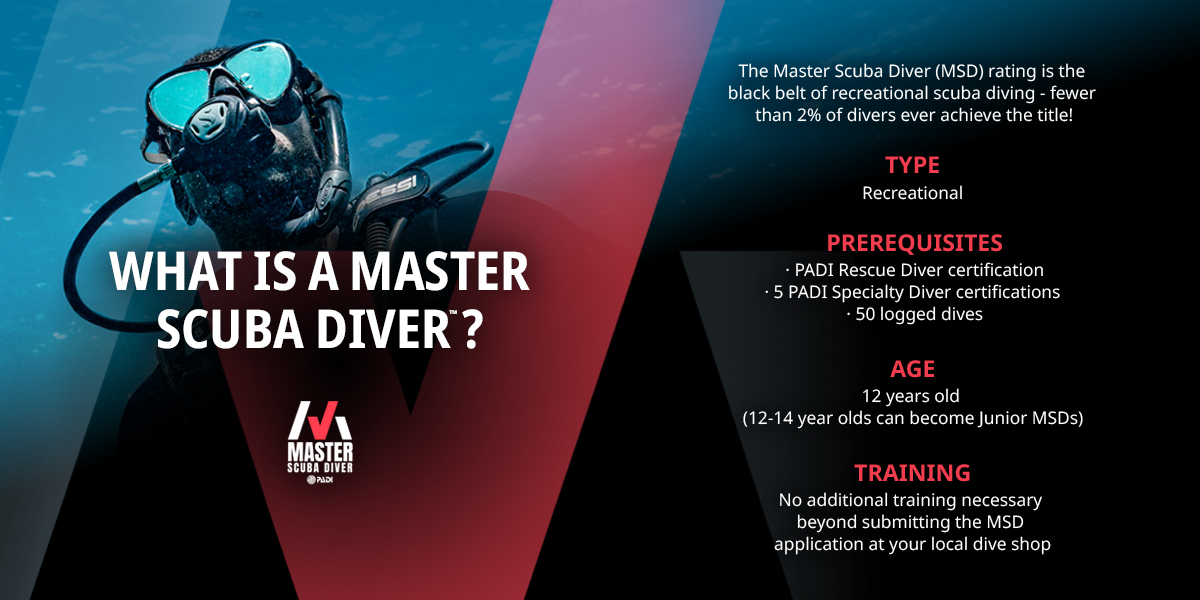 what is master scuba diver (msd) infographic