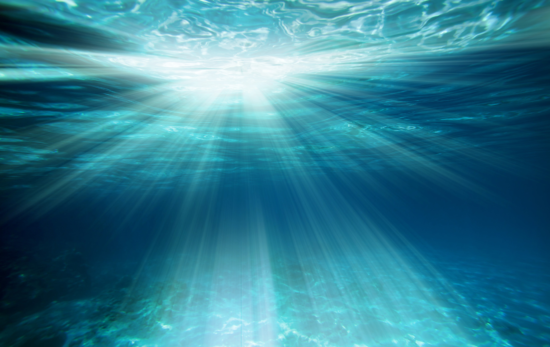 Underwater sun rays