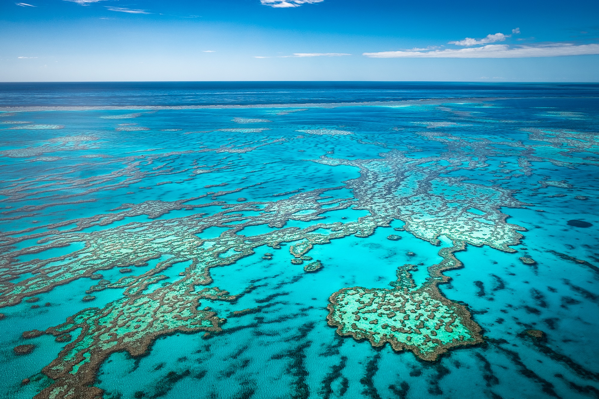 Aerial photograph of the Great Barrier Reef, Australia