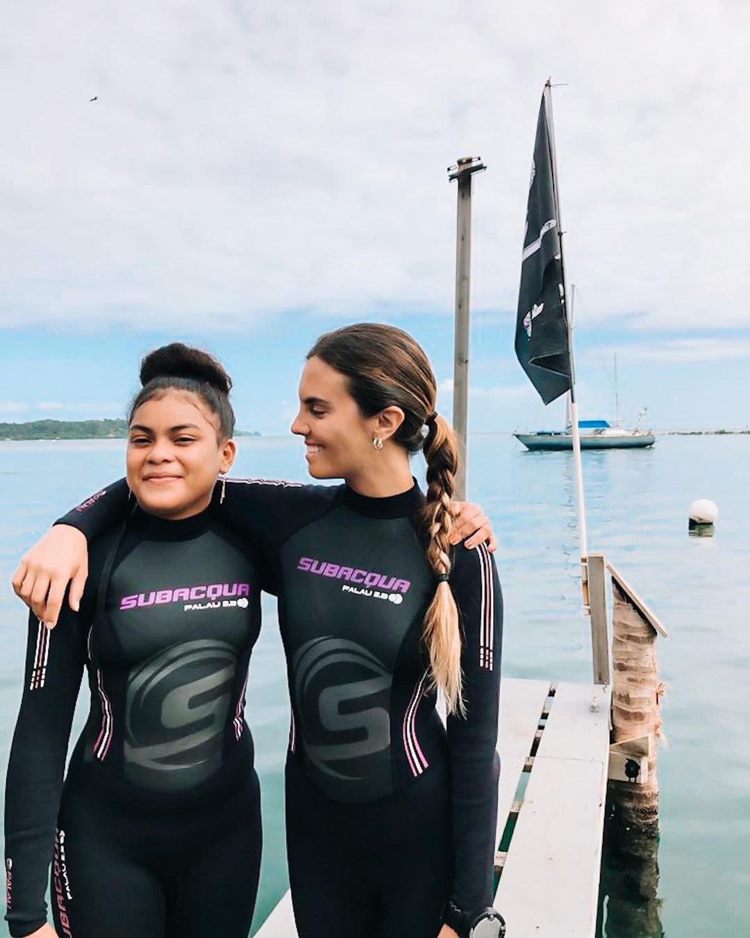 Two women divers in Bocas del Toro, Panama