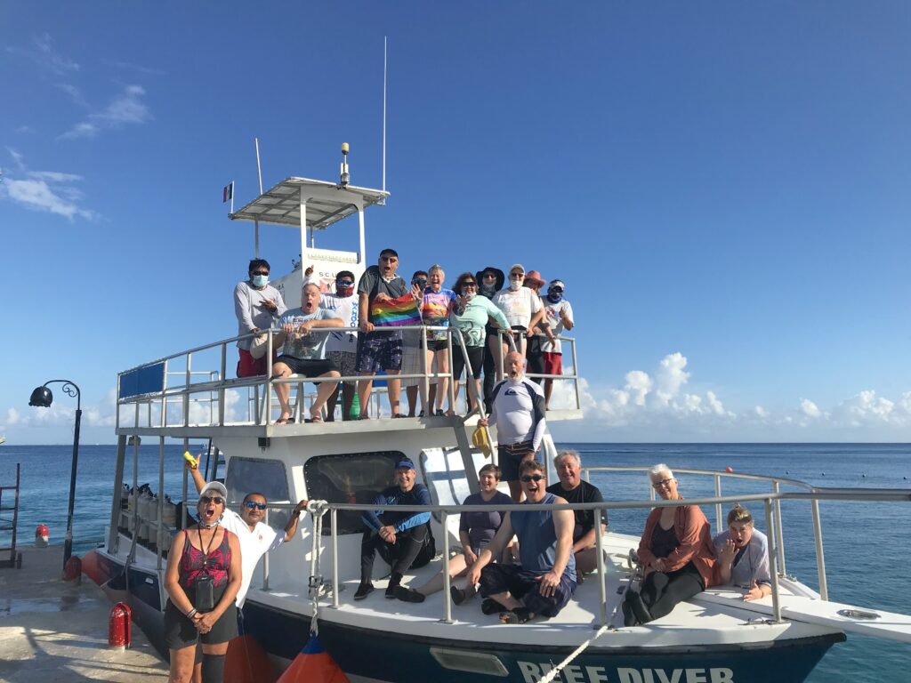 An LBGTQ+ dive club embarks on a dive trip.