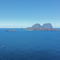 Sylfia and the Expedition Drenched crew arriving at Lord Howe Island. Image by Captain Nate Porter