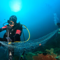 ghost net removal for padi dive against debris