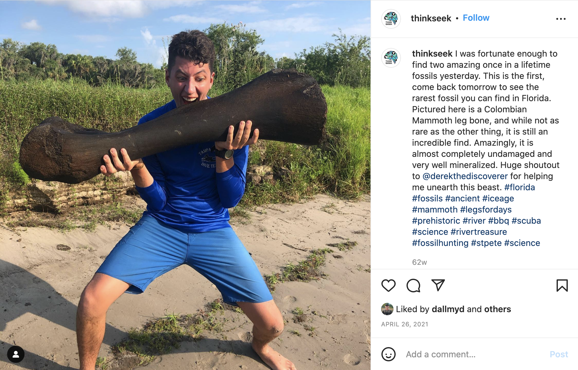 Weird underwater discovery of a mammoth fossil