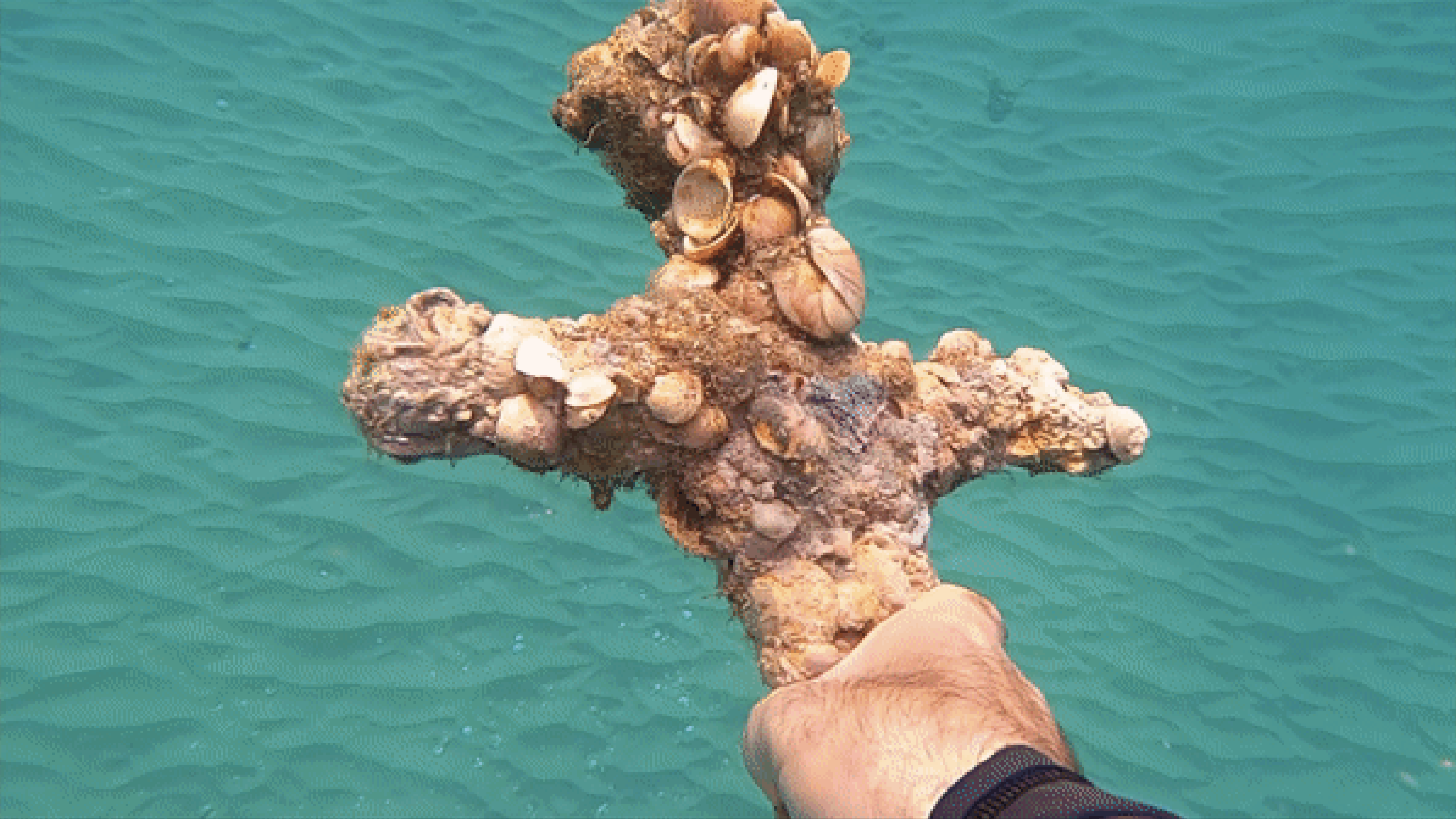 A scuba diver found a 900-year-old Crusader's sword in almost perfect condition