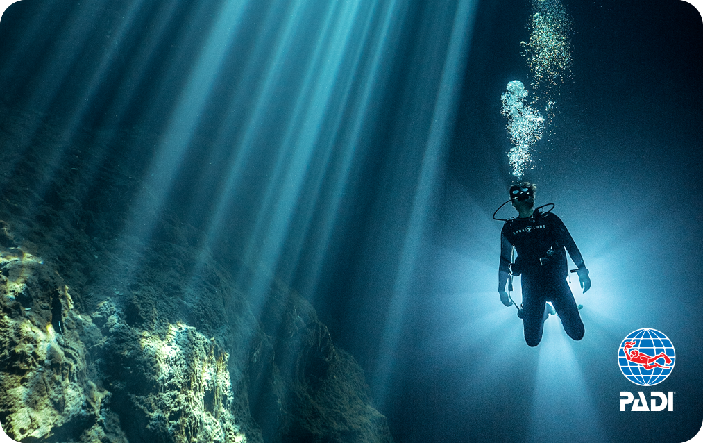 Diver in the Cenotes, Mexico