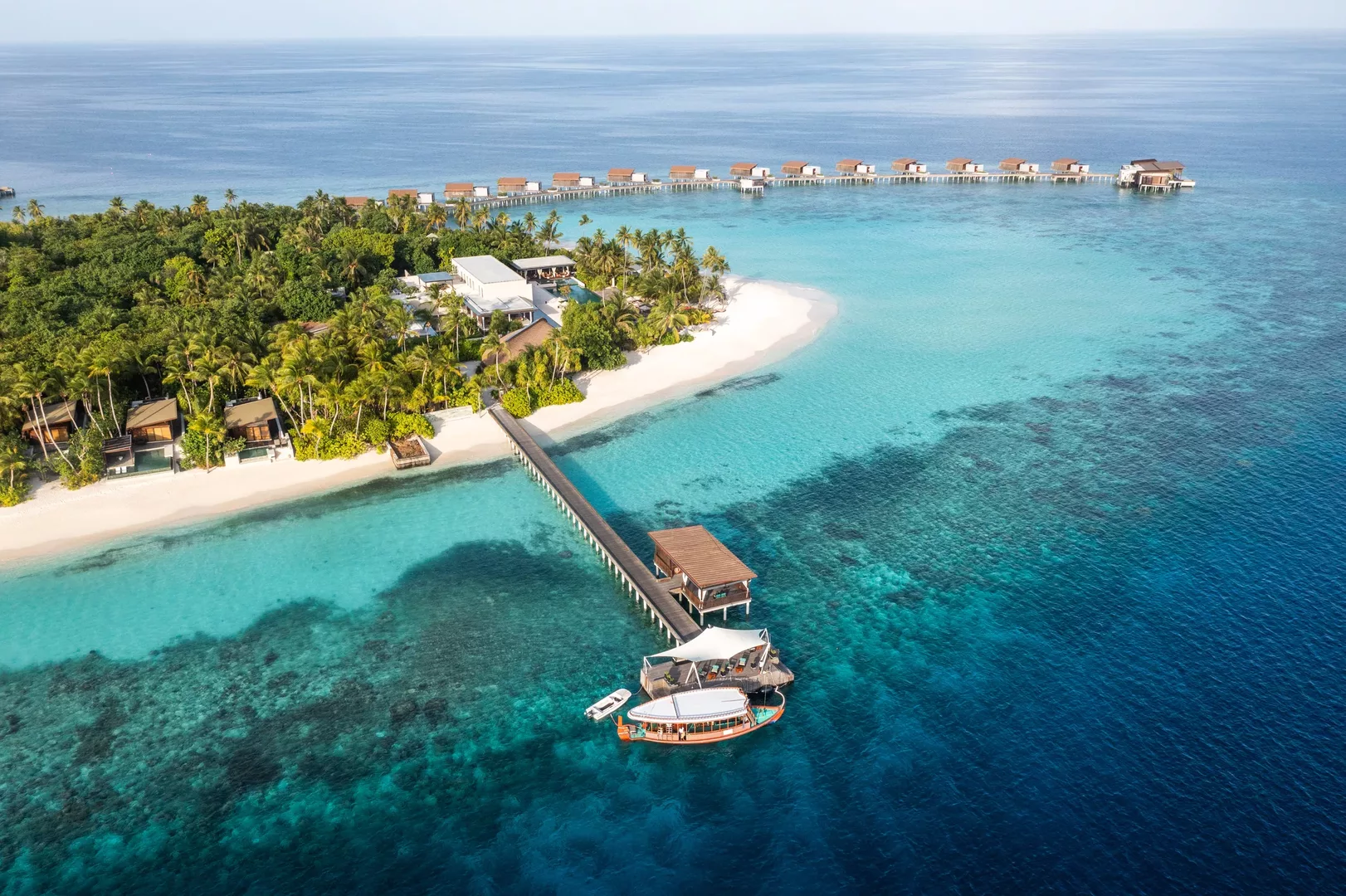 An aerial view of the Park Hyatt Hadahaa in the Maldives