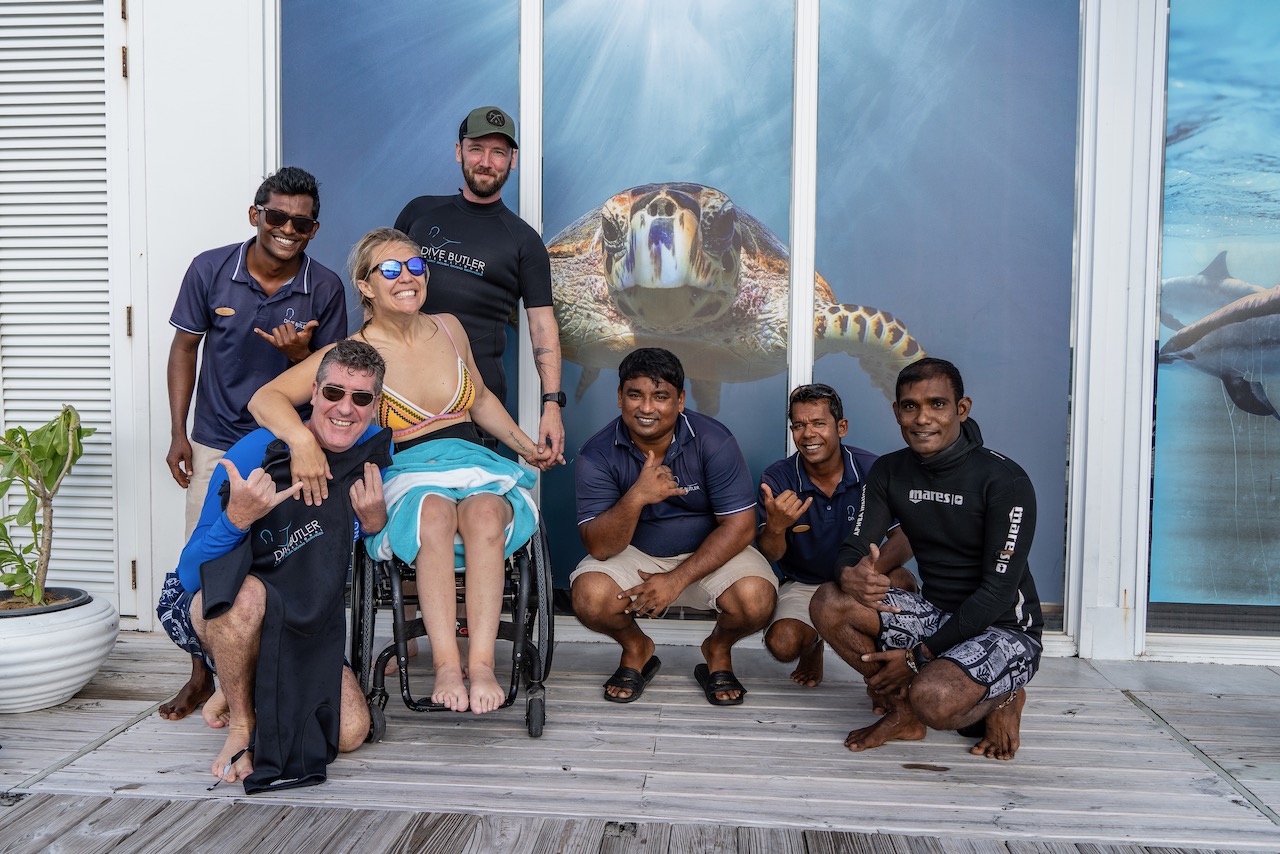 sophie morgan, an adaptive diver, learns to dive in the Maldives