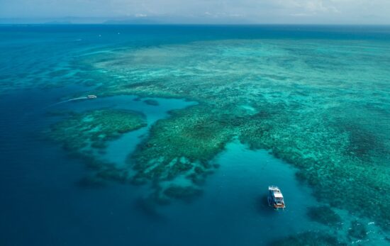 boat on the great barrier reef